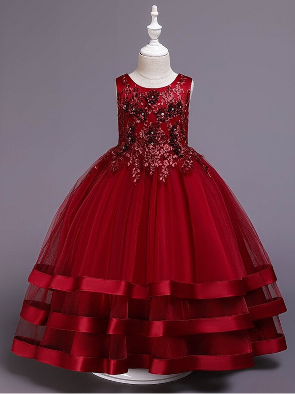 Girl Dress Kids Long Evening Dress Tulle Tutu Princess Party Dress
